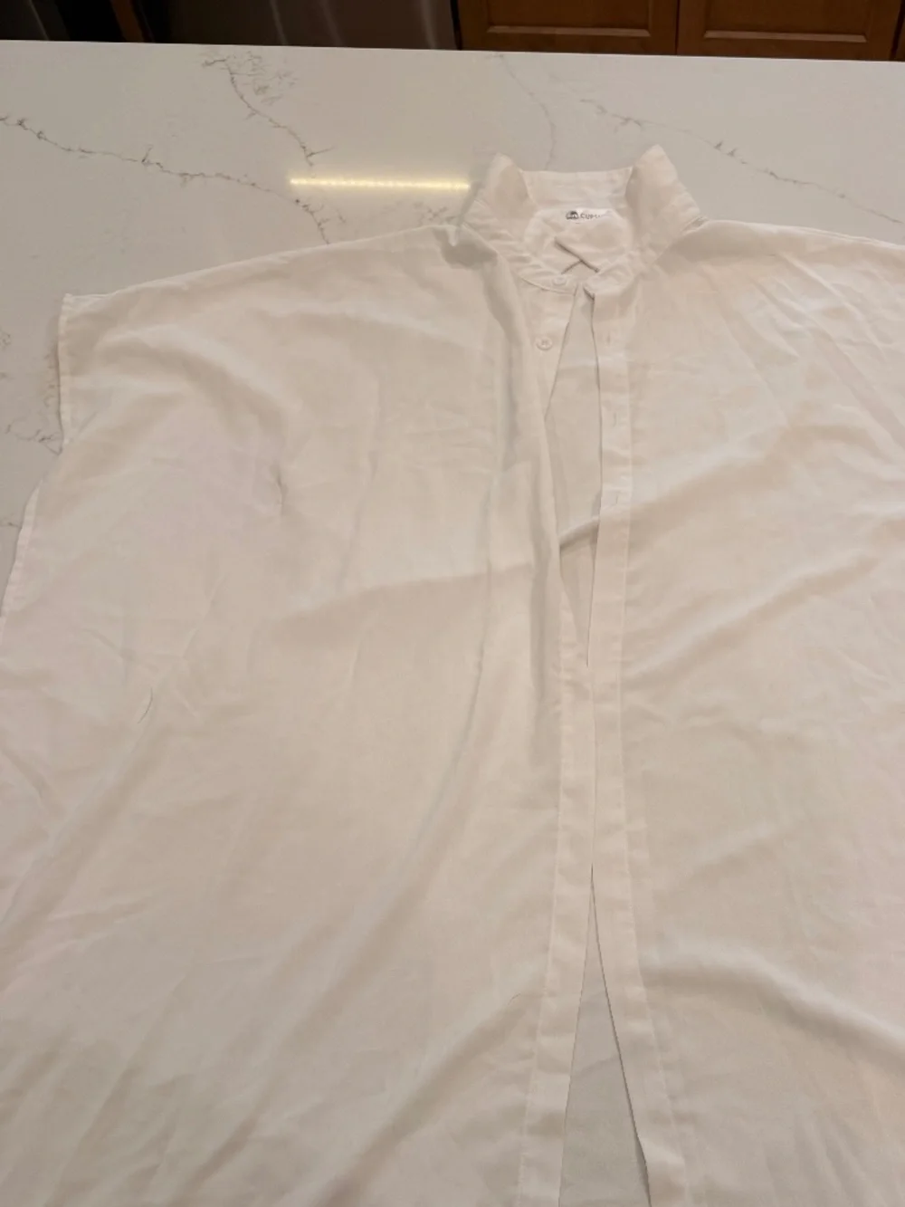 Cupshe White Sheer Cover Up Maxi Shirt Dress Size L